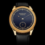 men's exclusive artisan wristwatch with restored Swiss vintage mechanical key-wind movement made by Badollet