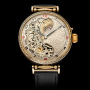 Men's artisan wristwatch with vintage mechanical movement new engraved case and dial