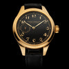 mens handcrafted wristwatch vintage swiss mechanical movement gold-plated case engraved dial