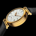 Mens Wristwatch Mechanical Vintage Movement Enamel Dial Gold-plated Case 