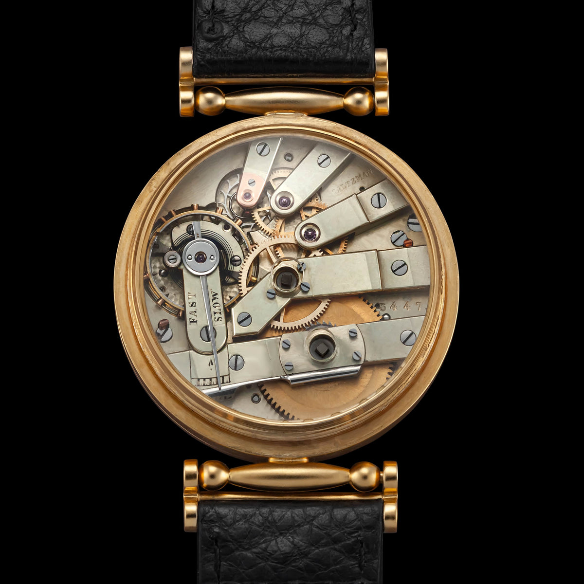 Mens Wristwatch Mechanical Vintage Key-wind Key-set Movement Gold-plated Case 