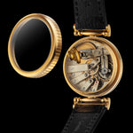Mens Wristwatch Mechanical Vintage Key-wind Key-set Movement Gold-plated Case 