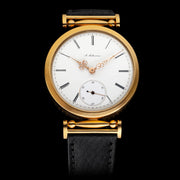 Mens Wristwatch Mechanical Vintage Movement Enamel Dial Gold-plated Case 