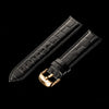 Double Layered Replacement Black Leather Crocodile Pattern Watch Band 22 mm - The Timeless Watches